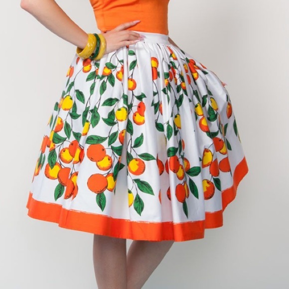 Pinup Couture Dresses & Skirts - Never worn Oranges Print Skirt